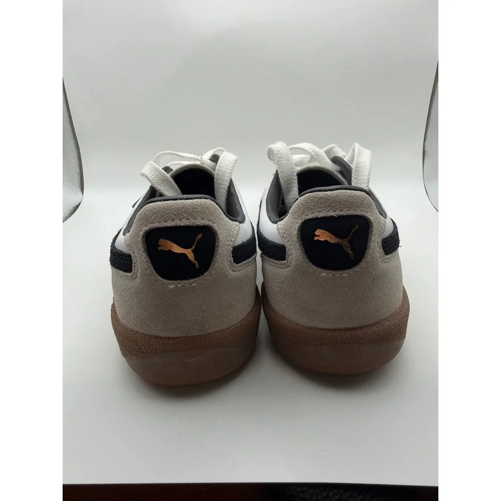 Puma Palermo Mens White Black Gum Low Top Suede Leather Sneakers size 6